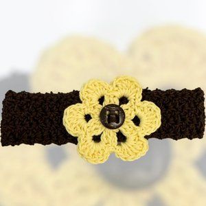 Brand New Handmade Crochet Newborn Baby Headband with a Beautiful Flower